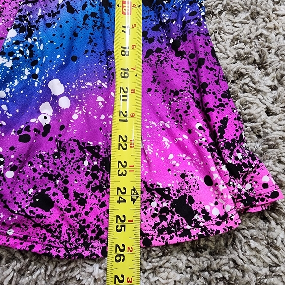NWT Pixie Lane Long Sleeve Skater Dress - Magenta Teal Ombre Splatter Size 8 - Picture 6 of 7